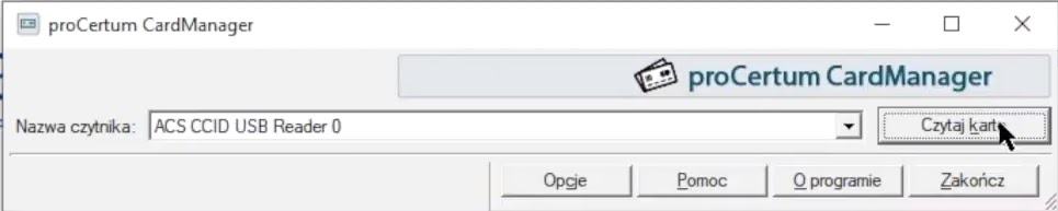 Przycisk Czytaj kartę