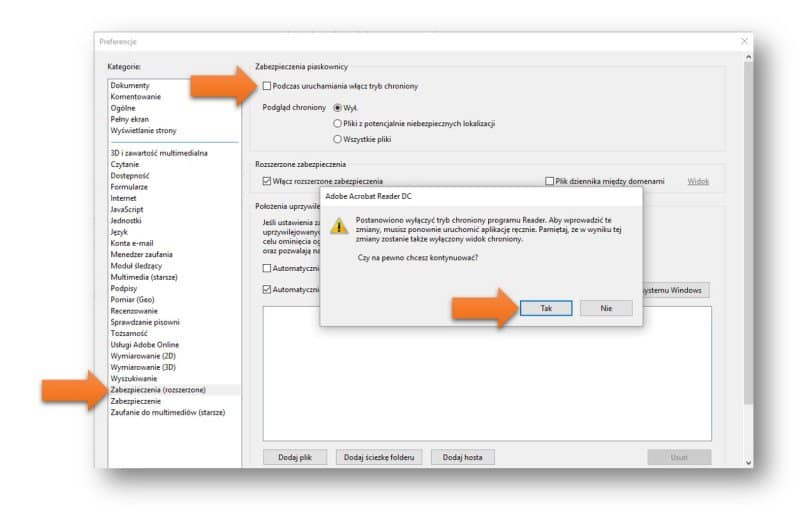 Konfiguracja trybu chronionego w Adobe Reader