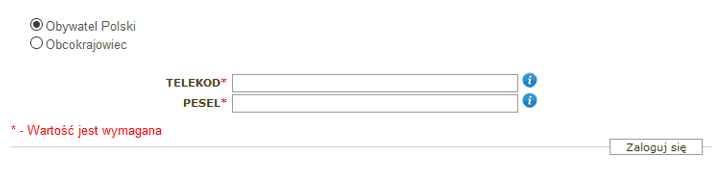 Logowanie telekodem na stronie Certum